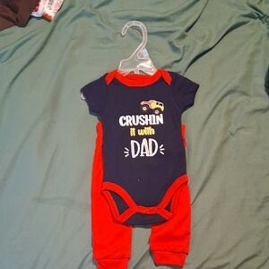 Crushin' It with Dad Navy and Red Kids One Piece